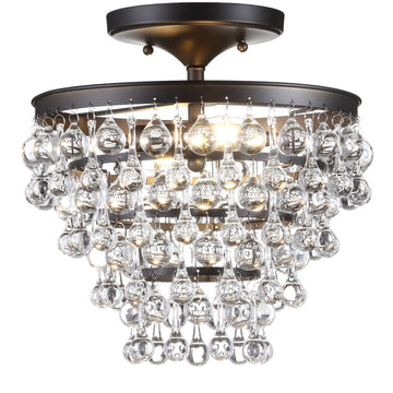 Toronto Metal/Crystal LED Flush Mount - JONATHAN Y